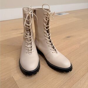 J. Crew Women's Beige Lace-Up Boots